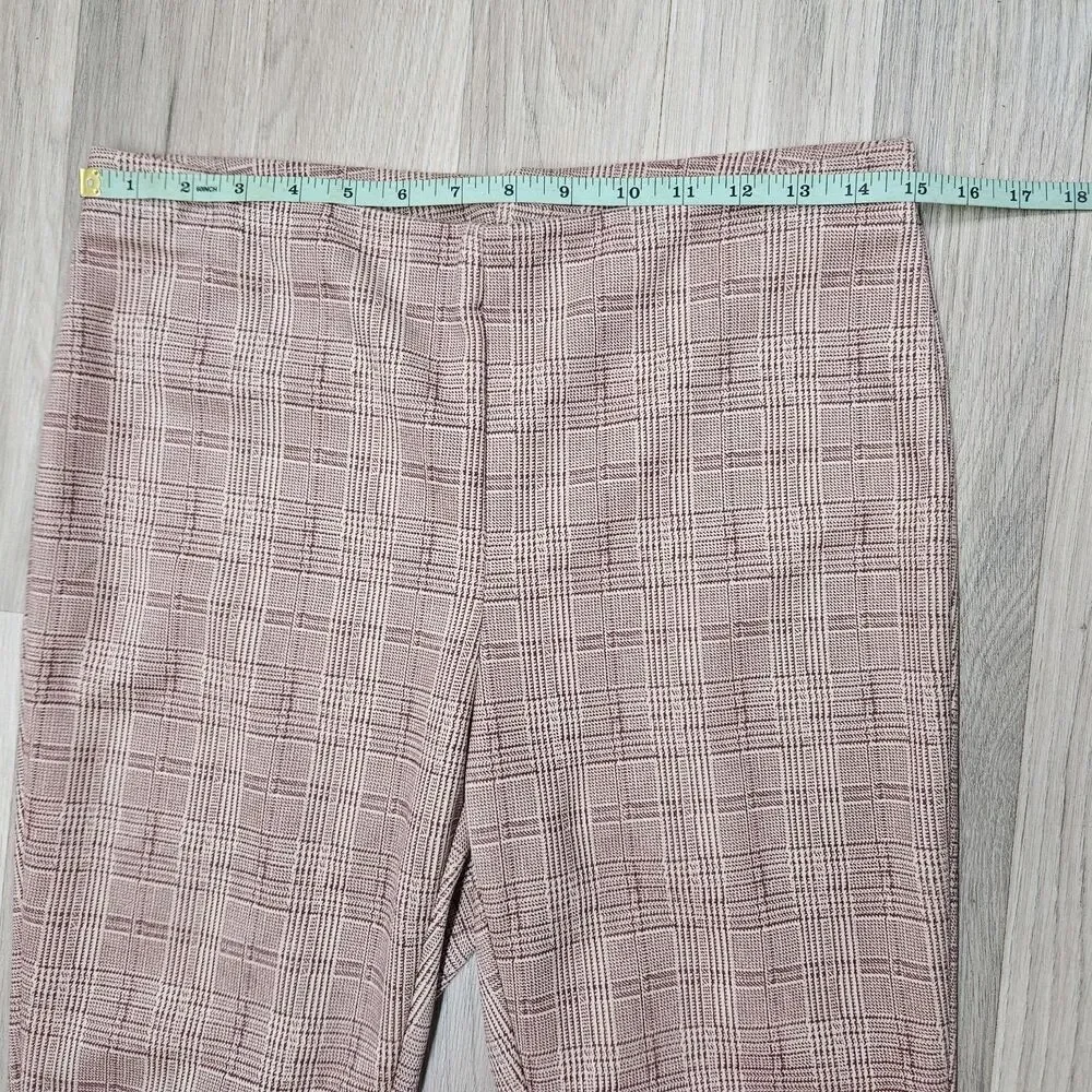 Rachel Zoe Womens Burgundy Plaid Pants Slim Leg Size Small